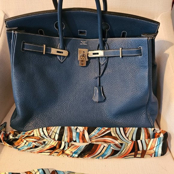 Hermes Birkin 40 Blue Palladium hardware - Picture 9 of 16
